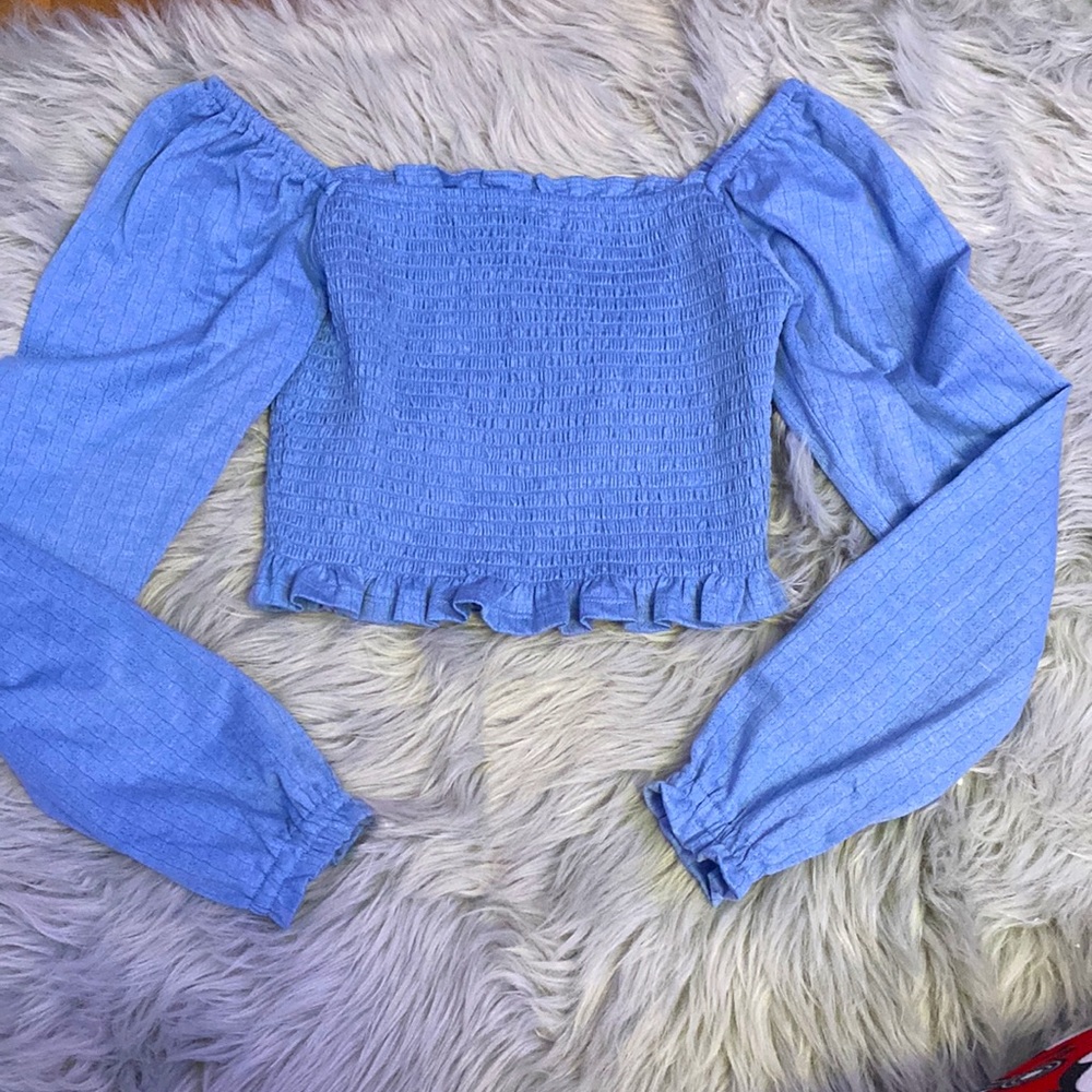 dressy blue long sleeve